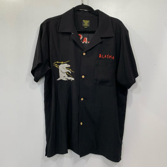 HOUSTON | ヒューストン SOUVENIR SHIRT(ALASKA) 半袖シャツ 41183 ブラック サイズ：M【姫路東店】