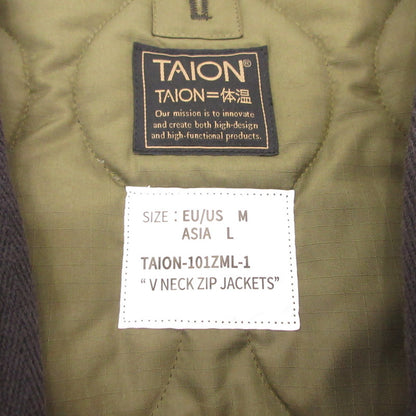 TAION | タイオン ミリタリー Vネックジップ ダウンジャケット ダウンジャケット TAION-101ZML-1 サイズ：ASIA L ブラック【姫路東店】