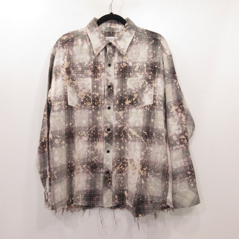 MIYAGIHIDETAKA | ミヤギヒデタカ Rafu075 Bleached Shirt 長袖シャツ サイズ：L【姫路東店】