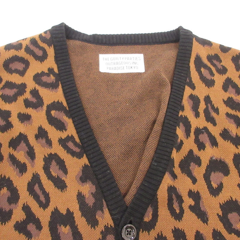 WACKOMARIA | ワコマリア LEOPARD JACQUARD CARDIGAN カーディガン ブラウン サイズ：M【姫路東店】
