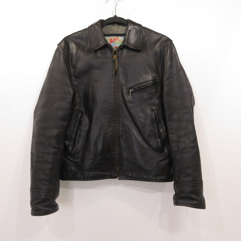 AERO LEATHER | エアロレザー Half Belt Horsehide Jacket レザー ブラック サイズ：34【姫路東店】