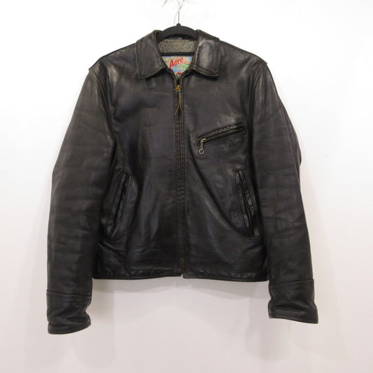 AERO LEATHER | エアロレザー Half Belt Horsehide Jacket レザー ブラック サイズ：34【姫路東店】
