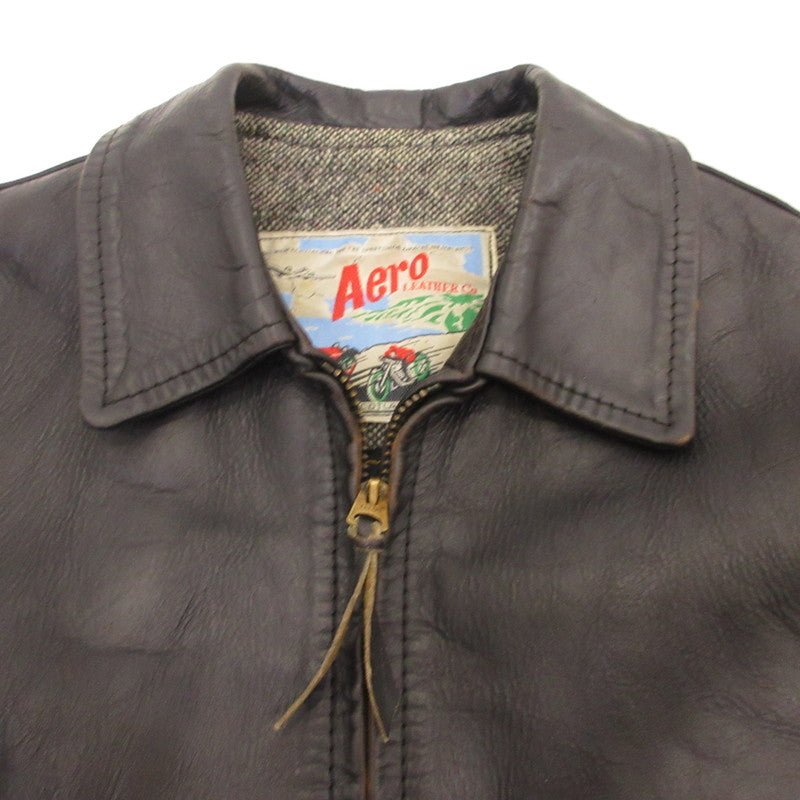 AERO LEATHER | エアロレザー Half Belt Horsehide Jacket レザー ブラック サイズ：34【姫路東店】