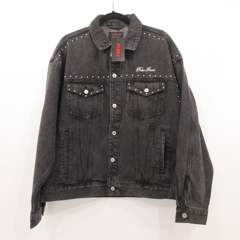 FUBU フブ STUDS DENIM JACKET デニム FAM-52309 ブラック サイズ：L【姫路東店】