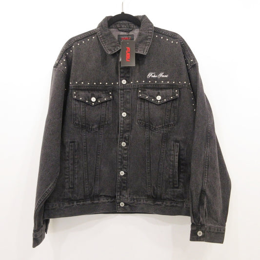 FUBU フブ STUDS DENIM JACKET デニム FAM-52309 ブラック サイズ：L【姫路東店】