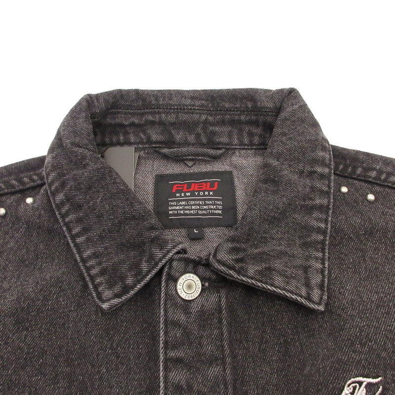 FUBU フブ STUDS DENIM JACKET デニム FAM-52309 ブラック サイズ：L【姫路東店】