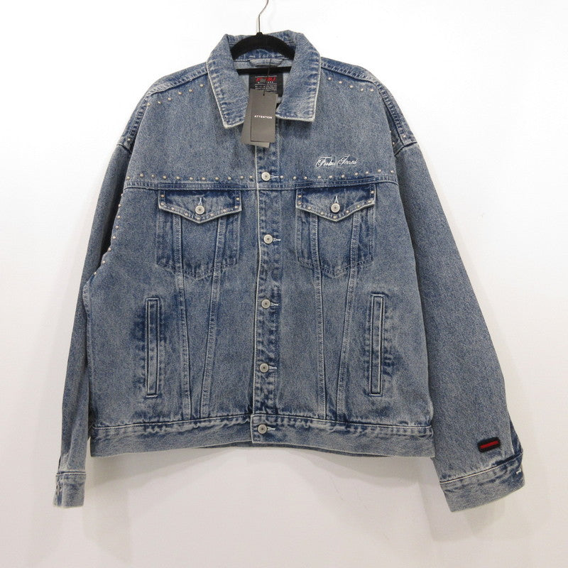 FUBU フブ STUDS DENIM JACKET デニム FAM-52309 ライトブルー サイズ：L【姫路東店】