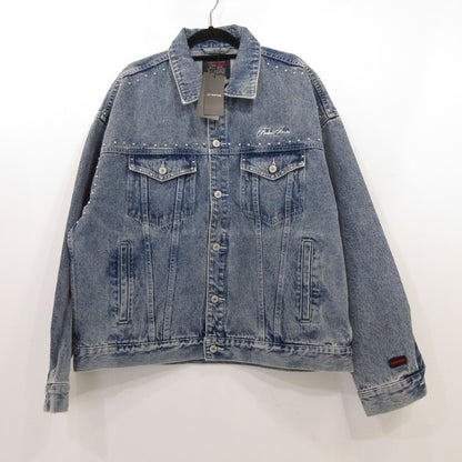 FUBU フブ STUDS DENIM JACKET デニム FAM-52309 ライトブルー サイズ：L【姫路東店】
