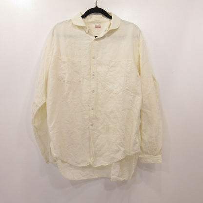 TCB JEANS | ティーシービ Detachable Collar Work Shirt Linen 長袖シャツ ホワイト サイズ：42【姫路東店】