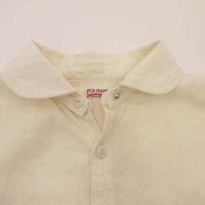 TCB JEANS | ティーシービ Detachable Collar Work Shirt Linen 長袖シャツ ホワイト サイズ：42【姫路東店】