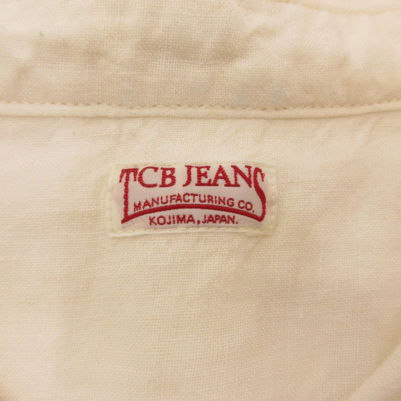 TCB JEANS | ティーシービ Detachable Collar Work Shirt Linen 長袖シャツ ホワイト サイズ：42【姫路東店】