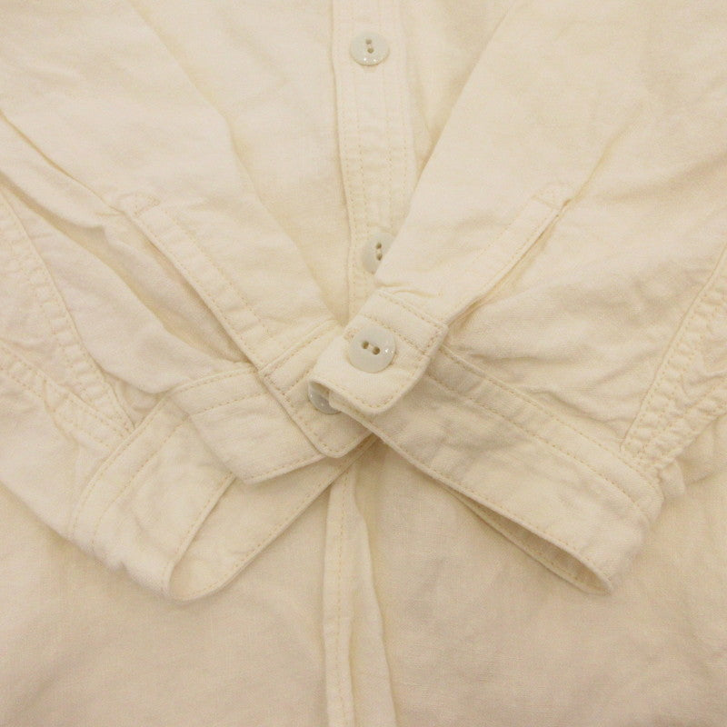 TCB JEANS | ティーシービ Detachable Collar Work Shirt Linen 長袖シャツ ホワイト サイズ：42【姫路東店】