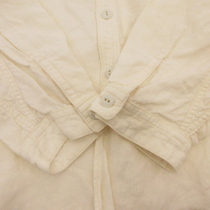 TCB JEANS | ティーシービ Detachable Collar Work Shirt Linen 長袖シャツ ホワイト サイズ：42【姫路東店】