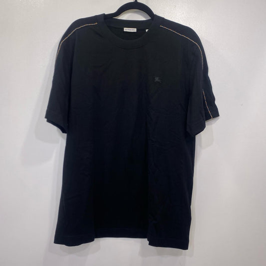 BURBERRY | バーバリー チェックパイピング コットンTシャツ 半袖Ｔシャツ 8127589 国内正規品 ブラック サイズ：XL【姫路東店】