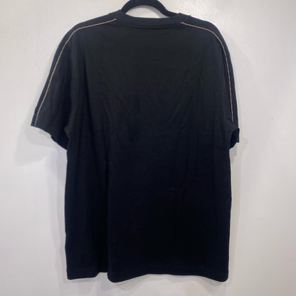 BURBERRY | バーバリー チェックパイピング コットンTシャツ 半袖Ｔシャツ 8127589 国内正規品 ブラック サイズ：XL【姫路東店】