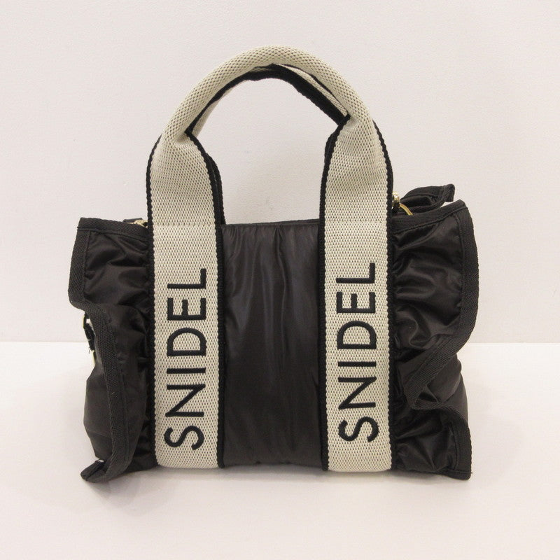 snidel | スナイデル フラッフィーフリルロゴバッグ その他バッグ SWGB244632 2wayバッグ ブラック【姫路東店】