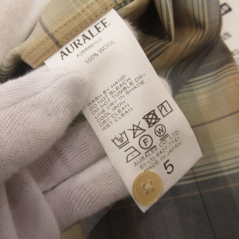 AURALEE | オーラリー SUPER LIGHT WOOL CHECK SHIRT 長袖シャツ A26SS01LC 2026S/S サイズ：5【姫路東店】