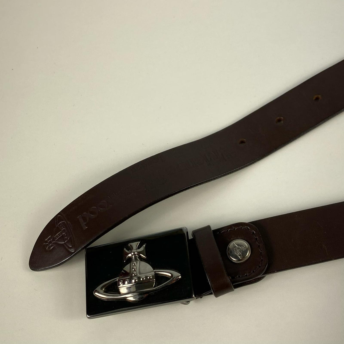 Vivienne Westwood | ヴィヴィアンウエストウッド LINE ORB SQUARE BUCKLE BELT ベルト ブラウン【姫路東店】