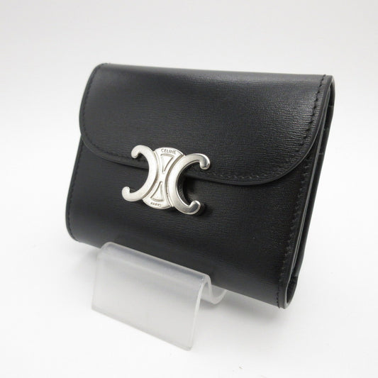 CELINE | セリーヌ シャイニーカーフスキン スモール フラップウォレット トリオンフ 三つ折り財布 10D783DPV【姫路東店】