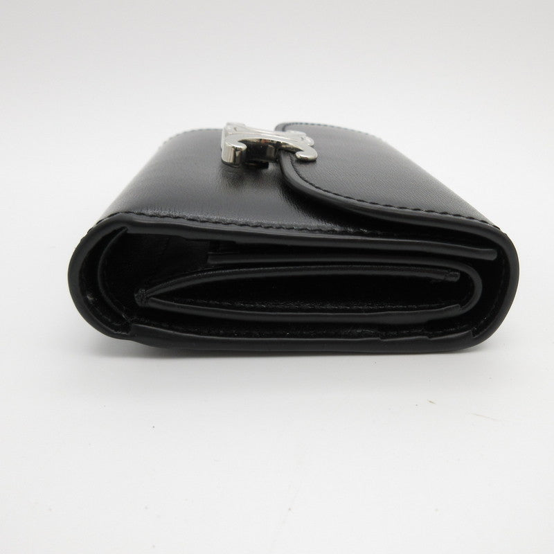 CELINE | セリーヌ シャイニーカーフスキン スモール フラップウォレット トリオンフ 三つ折り財布 10D783DPV【姫路東店】