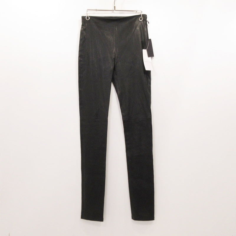 ANN DEMEULEMEESTER | アンドゥムルメステール Florence ブラックレザーレギンス パンツ B0010846LT084099 ブラック サイズ：40【姫路東店】