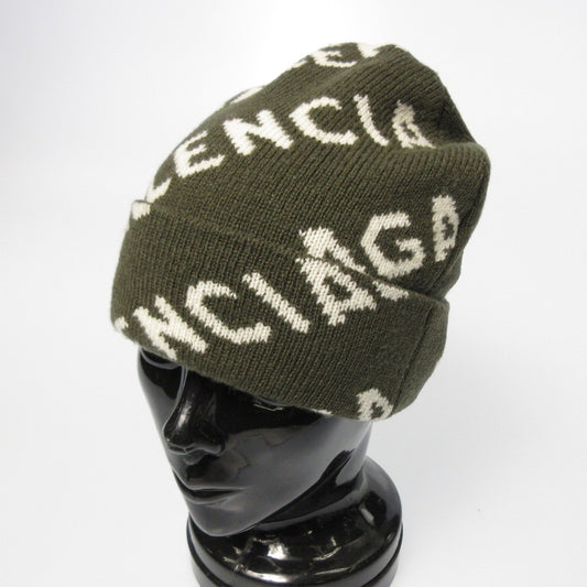 BALENCIAGA | バレンシアガ All Over Logo Beanie ニットキャップ 621021 T1567 カーキ【姫路東店】