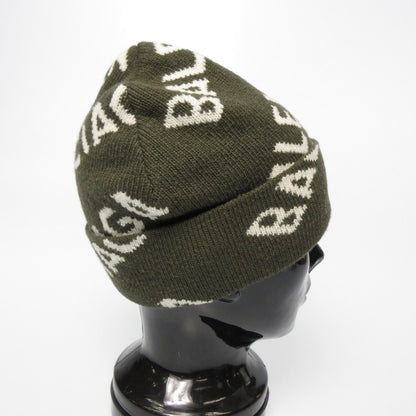 BALENCIAGA | バレンシアガ All Over Logo Beanie ニットキャップ 621021 T1567 カーキ【姫路東店】
