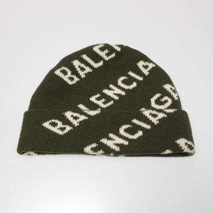 BALENCIAGA | バレンシアガ All Over Logo Beanie ニットキャップ 621021 T1567 カーキ【姫路東店】