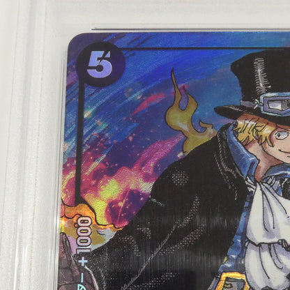 【姫路東】【中古】ワンピースカード SR)サボ【パラレル】(背景炎_原作絵) OP04-083 SR パラレル 1 PSA10 serial:81363848