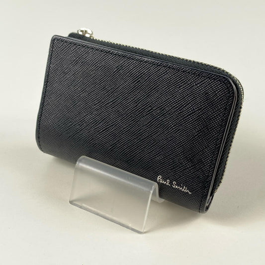 Paul Smith | ポール・スミス Zip Straw Grain Key Case キーケース 30PAP7816650 4連キーケース ブラック【姫路東店】