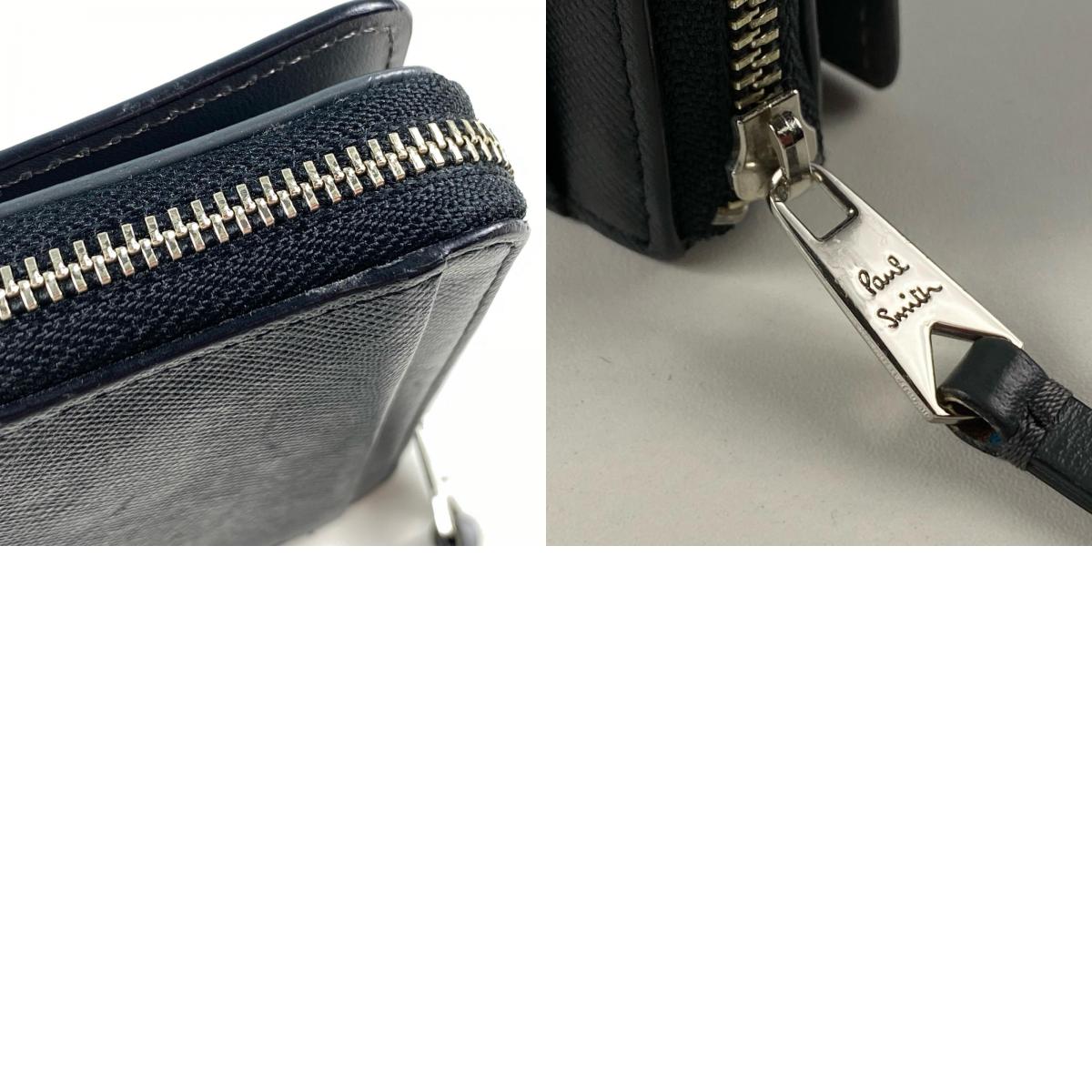 Paul Smith | ポール・スミス Zip Straw Grain Key Case キーケース 30PAP7816650 4連キーケース ブラック【姫路東店】
