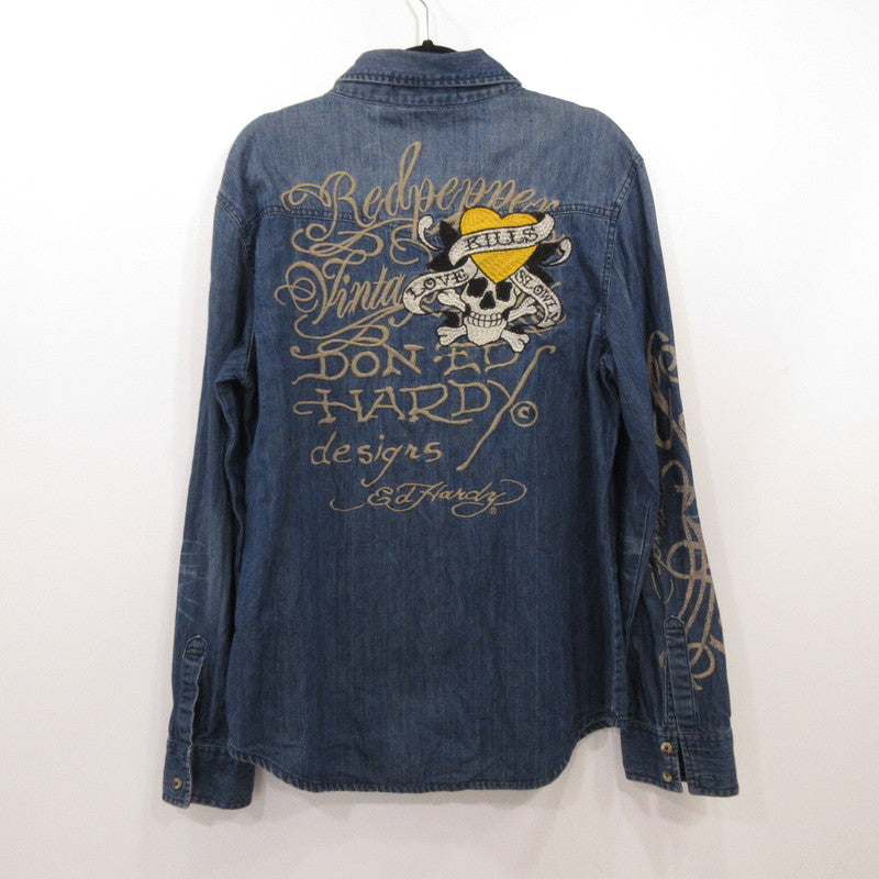 RED PEPPER | レッドペッパー その他トップス 42MS-18 ×Ed Hardy ブルー サイズ：L【姫路東店】