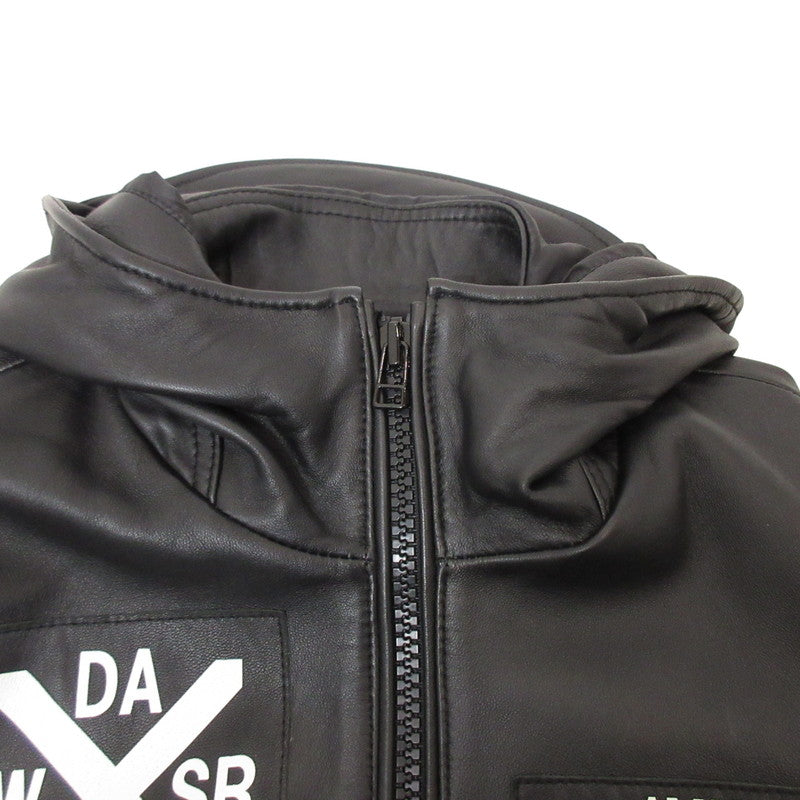 AVIREX | アヴィレックス LEATHER HOODIE HALO レザー 6191061 ブラック サイズ：M【姫路東店】