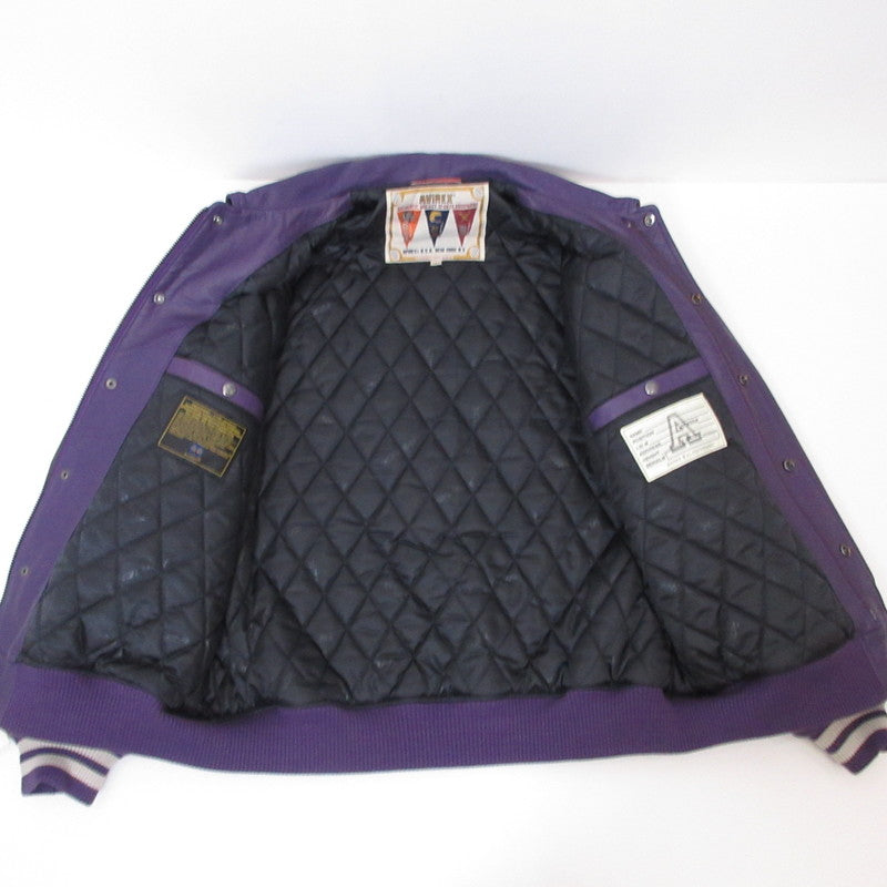 AVIREX | アヴィレックス VARSITY JACKET CROWN LOGO レザー 783-3250078 パープル サイズ：L【姫路東店】