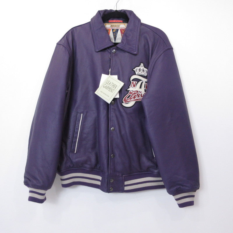 AVIREX | アヴィレックス VARSITY JACKET CROWN LOGO レザー 783-3250078 パープル サイズ：L【姫路東店】