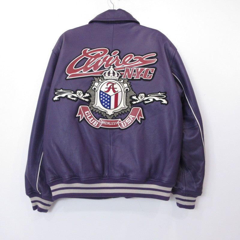 AVIREX | アヴィレックス VARSITY JACKET CROWN LOGO レザー 783-3250078 パープル サイズ：L【姫路東店】