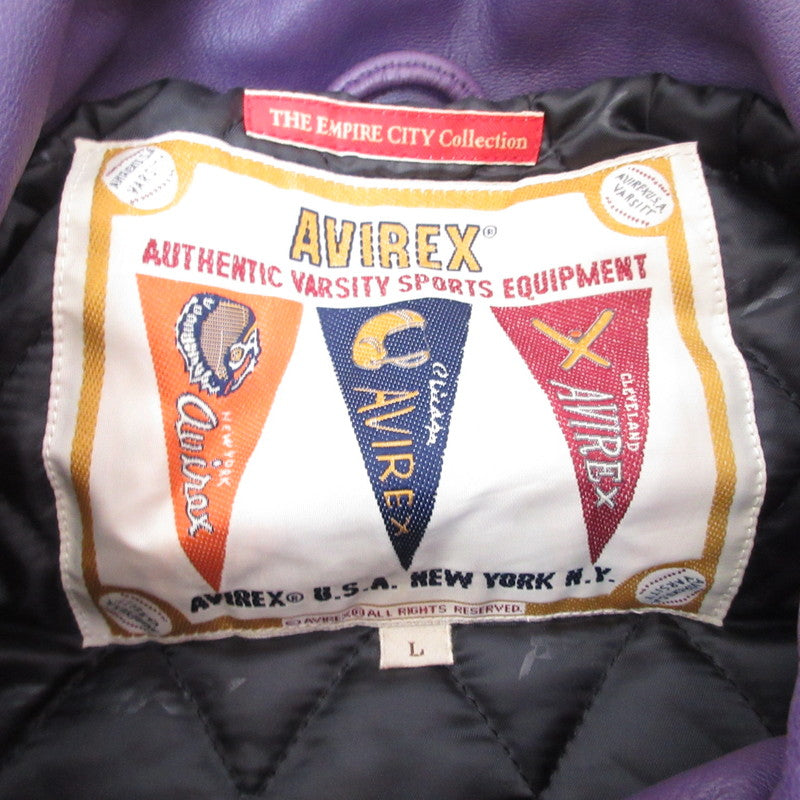 AVIREX | アヴィレックス VARSITY JACKET CROWN LOGO レザー 783-3250078 パープル サイズ：L【姫路東店】