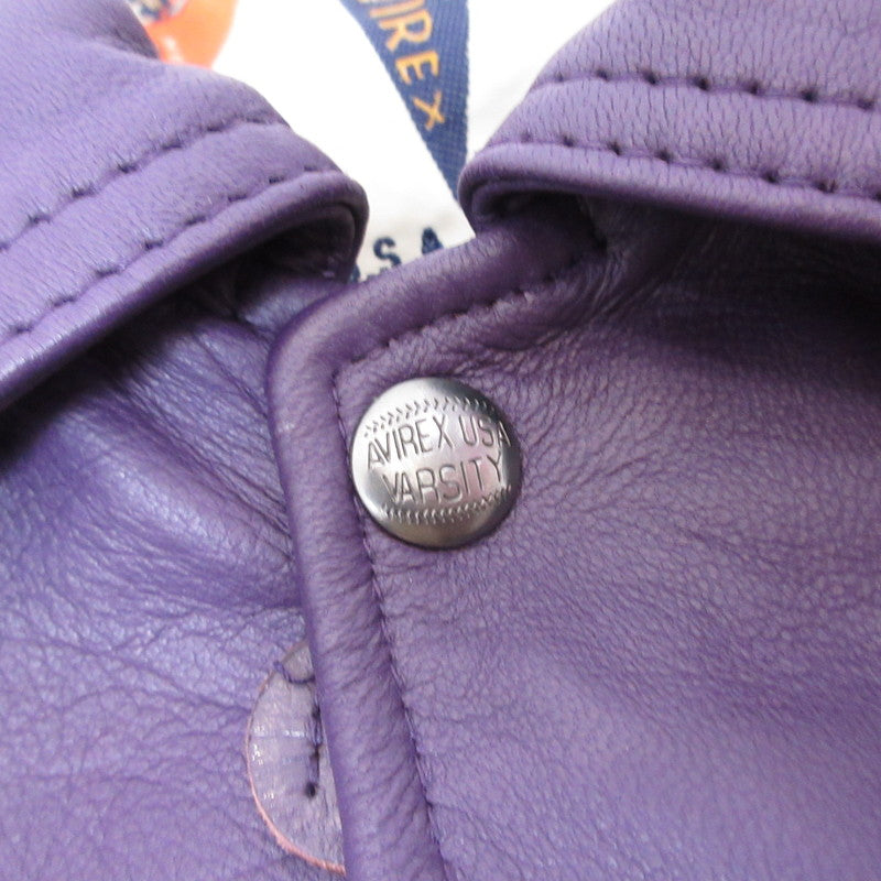 AVIREX | アヴィレックス VARSITY JACKET CROWN LOGO レザー 783-3250078 パープル サイズ：L【姫路東店】