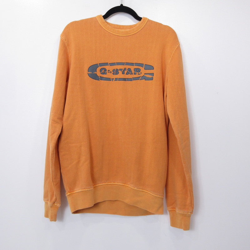G-STAR | ジースター DESTROYED G LOGO WASHED SWEATER スウェット D25101 オレンジ サイズ：S【姫路東店】
