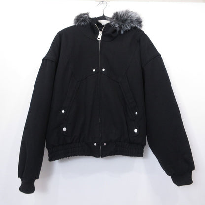 youll ユール Cropped Fur Hooded Blouson その他アウター ブラック サイズ：XL【姫路東店】