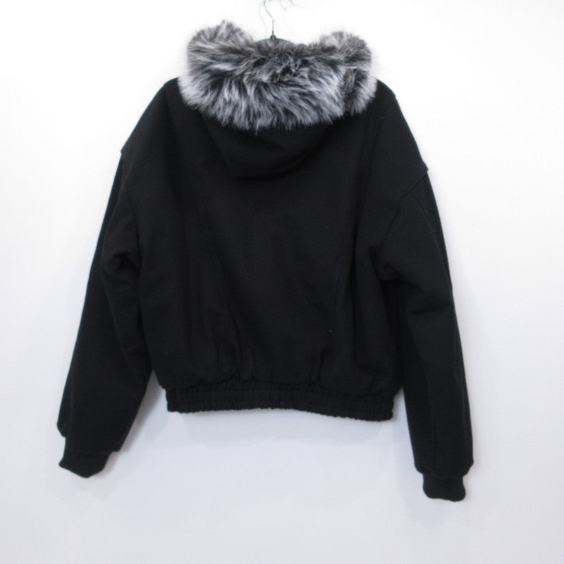 youll ユール Cropped Fur Hooded Blouson その他アウター ブラック サイズ：XL【姫路東店】