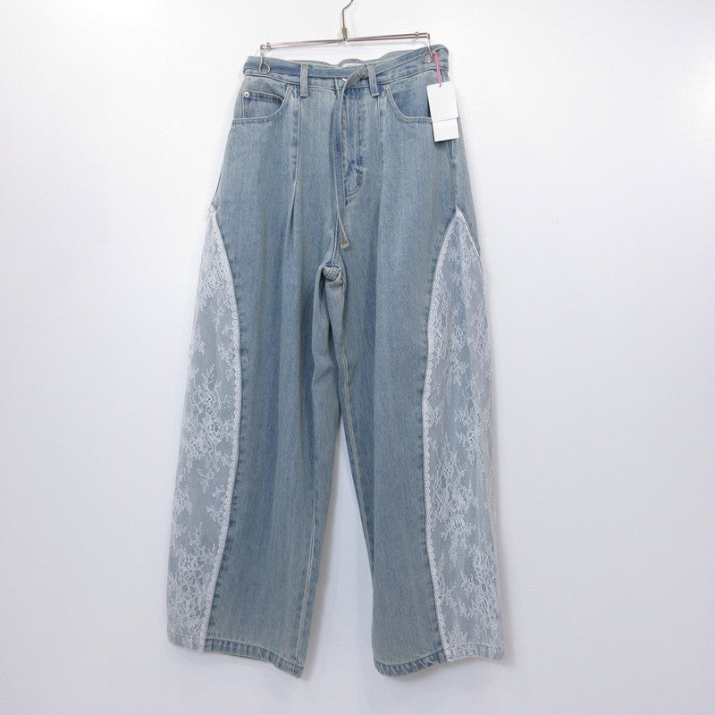 furfur | ファーファー レースドッキングカーブデニムパンツ デニムパンツ RWFP264005 ライトブルー サイズ：1【姫路東店】