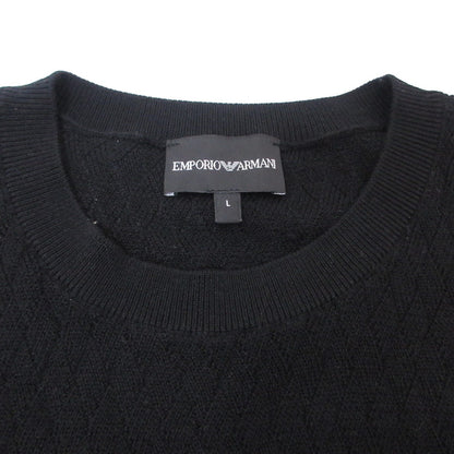Emporio Armani | エンポリオ・アルマーニ バージンウール エンボスジャカードパターン セーター セーター EM002196 ブラック サイズ：L【姫路東店】