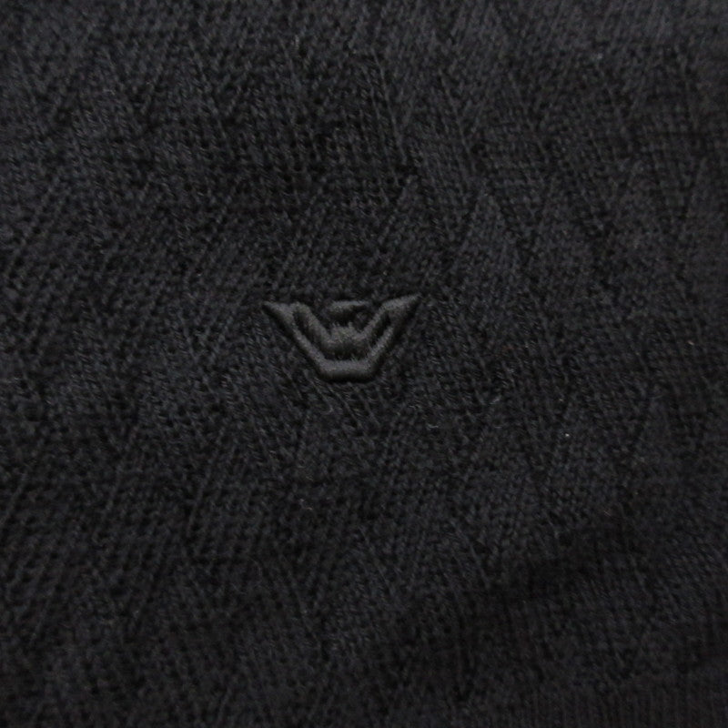 Emporio Armani | エンポリオ・アルマーニ バージンウール エンボスジャカードパターン セーター セーター EM002196 ブラック サイズ：L【姫路東店】