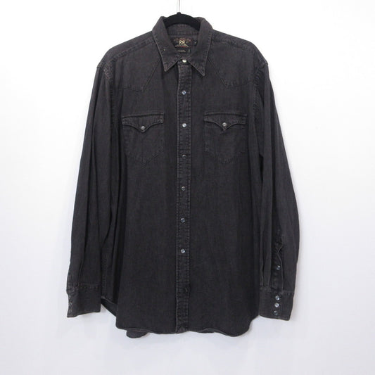 RRL(RALPH LAUREN) | ダブルアールエルラルフローレン ウエスタンシャツ その他トップス 初期三つ星タグ 年式:90s ブラック サイズ：L【姫路東店】
