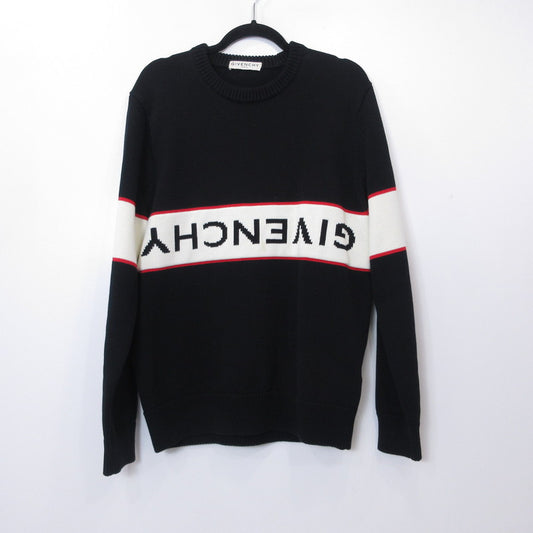 GIVENCHY | ジバンシィ リバースロゴ クルーネック ニット ニット BM9063401M 国内正規タグ ブラック サイズ：M【姫路東店】