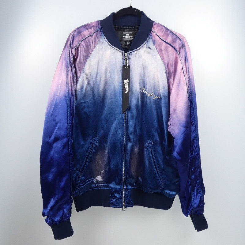 ALPHA | アルファ EXCLUSIVE スカジャン スーベニアジャケット 797-5252034 ×FREAK'S STORE.×Tempalay/ｴｲｼﾞﾝｸﾞ加工 ブルー サイズ：XL【姫路東店】