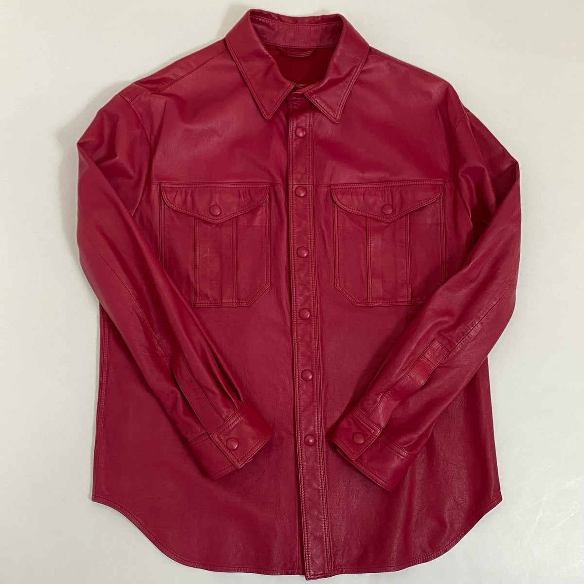 GIORGIO ARMANI | ジョルジオアルマーニ レザー ISC01P ISP11 レザーシャツ 2021A/W サイズ：44【姫路東店】