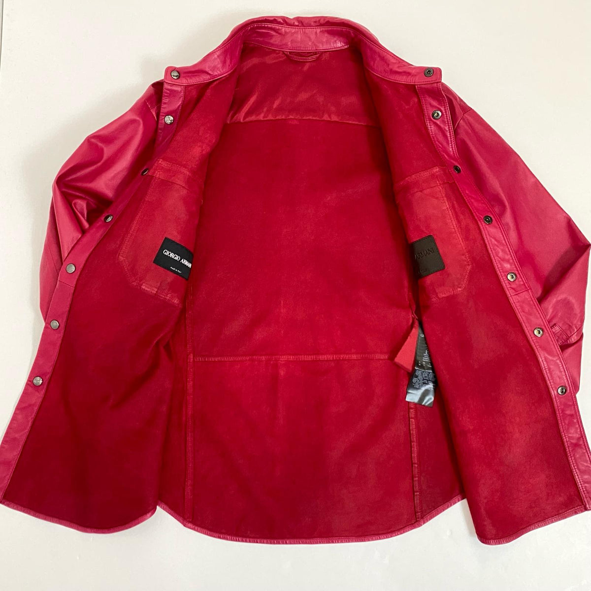 GIORGIO ARMANI | ジョルジオアルマーニ レザー ISC01P ISP11 レザーシャツ 2021A/W サイズ：44【姫路東店】