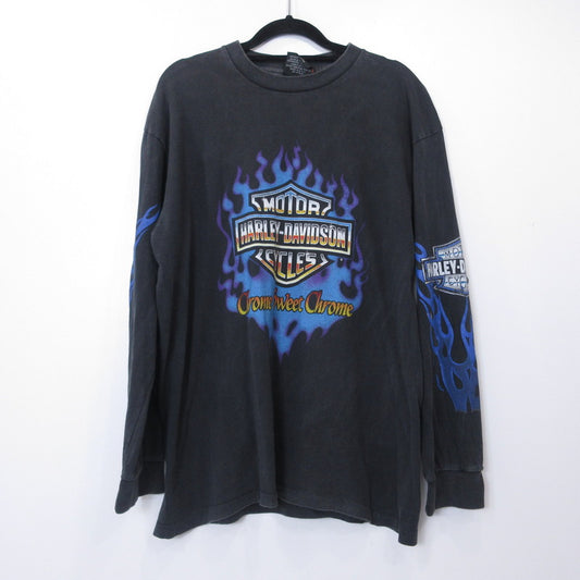 HARLEY-DAVIDSON | ハーレーダビットソン ファイヤーパターン 長袖Ｔシャツ ブラック サイズ：L【姫路東店】
